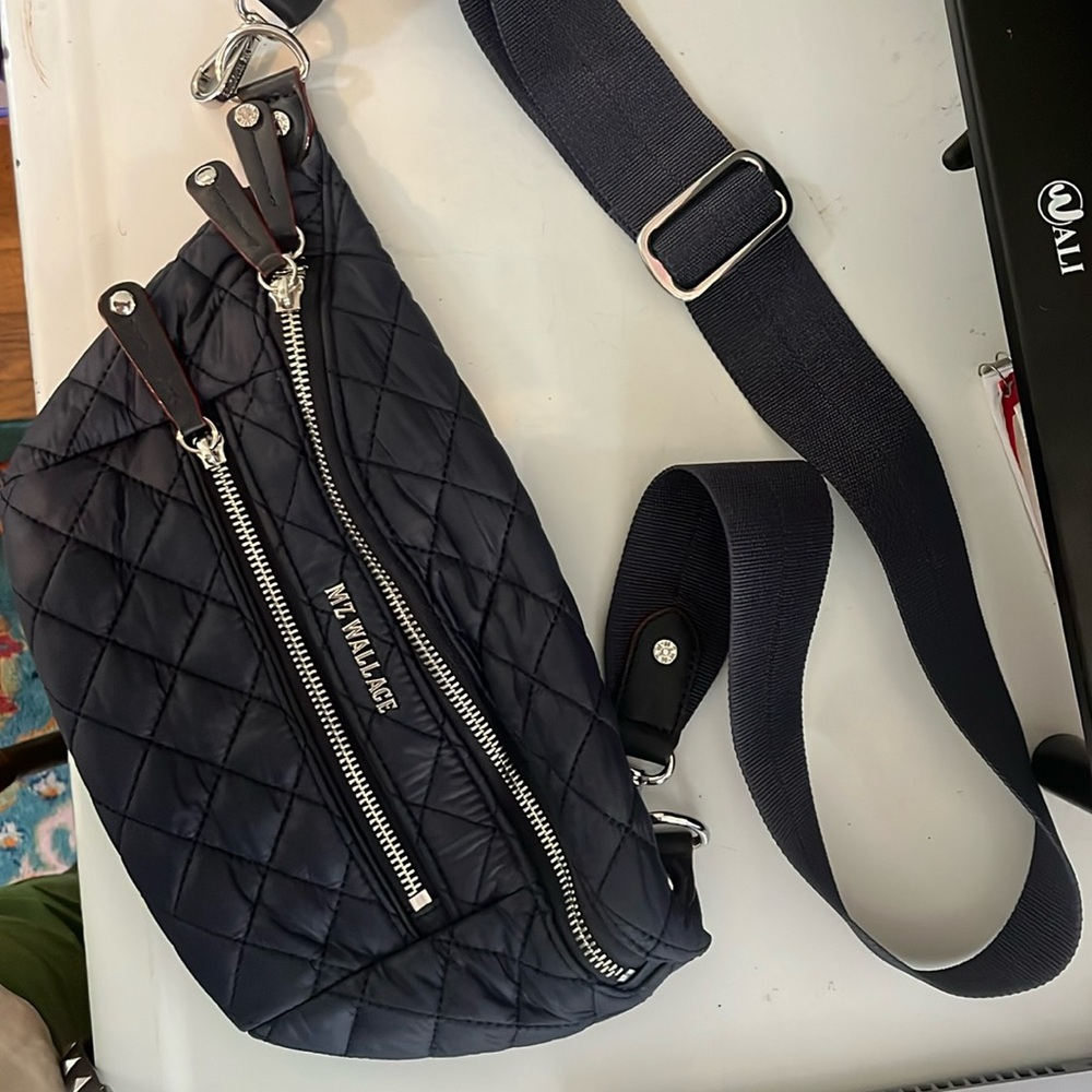 MZ Wallace Navy Quilted Crosby Sling